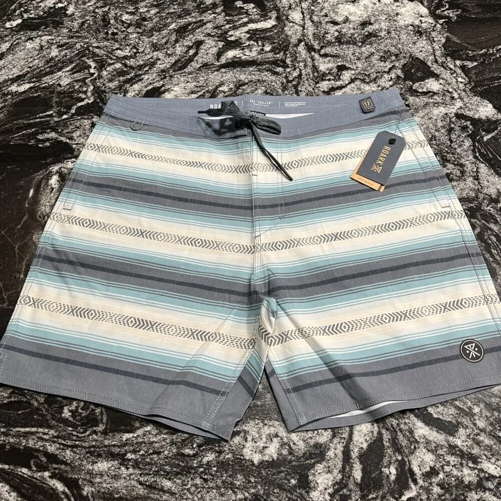 Roark Chiller Serape 17” Boardshorts Dark Sky Mens Size 34 NWT RB407